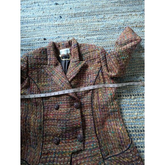 Lily & Taylor Designer Tweed Double Breasted Long Line Coat 18 Wool Crystal - Picture 5 of 11